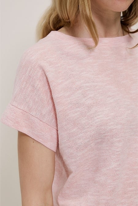 Linen Cotton Relaxed Knit T-shirt Linen Cotton Relaxed Knit T-shirt