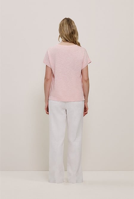 Linen Cotton Relaxed Knit T-shirt Linen Cotton Relaxed Knit T-shirt