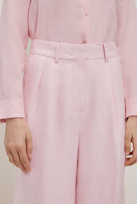 Linen Herringbone Pleat Front Pant Linen Herringbone Pleat Front Pant