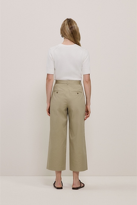 Cropped Wide Leg Chino Pant Cropped Wide Leg Chino Pant