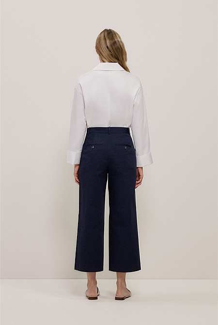 Cropped Wide Leg Chino Pant Cropped Wide Leg Chino Pant