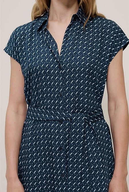 Cavelle Cap Sleeve Shirt Dress Cavelle Cap Sleeve Shirt Dress