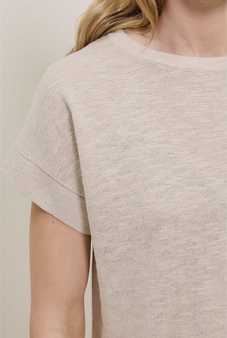 Linen Cotton Relaxed Knit T-shirt Linen Cotton Relaxed Knit T-shirt