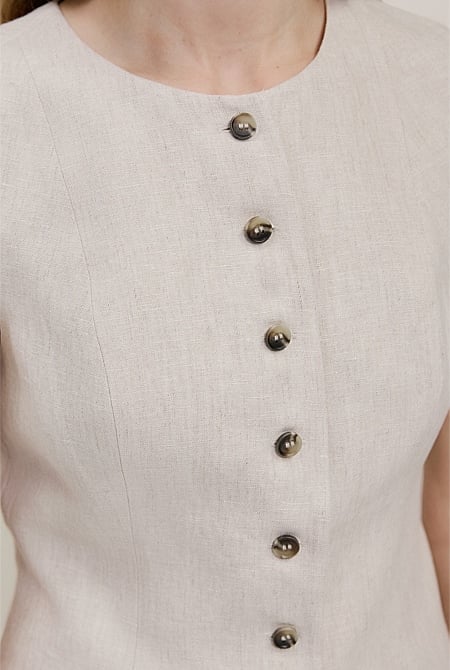 Linen Tailored Vest Linen Tailored Vest