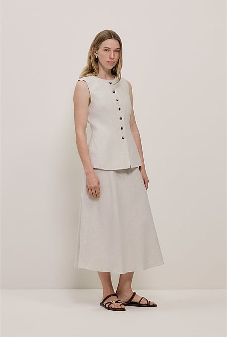 Linen Tailored Vest Linen Tailored Vest
