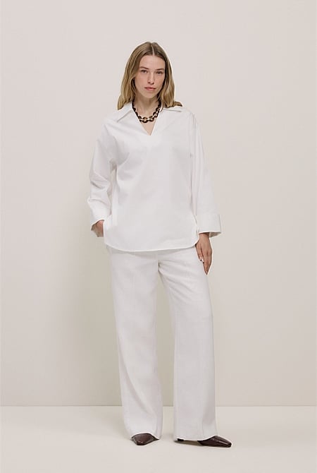 Poplin Relaxed Longline Shirt Poplin Relaxed Longline Shirt