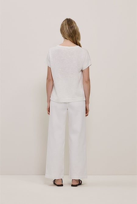 Linen Cotton Relaxed Knit T-shirt Linen Cotton Relaxed Knit T-shirt