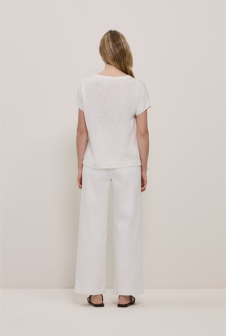 Linen Cotton Relaxed Knit T-shirt Linen Cotton Relaxed Knit T-shirt