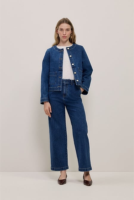 Denim High Rise Tailored Pant Denim High Rise Tailored Pant
