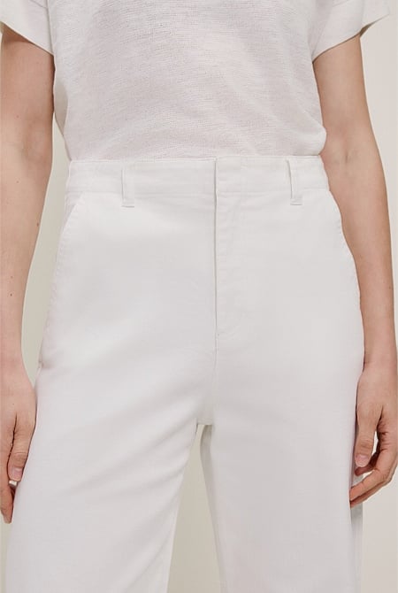 Australian Cotton Blend Denim High Rise Tailored Pant Australian Cotton Blend Denim High Rise Tailored Pant