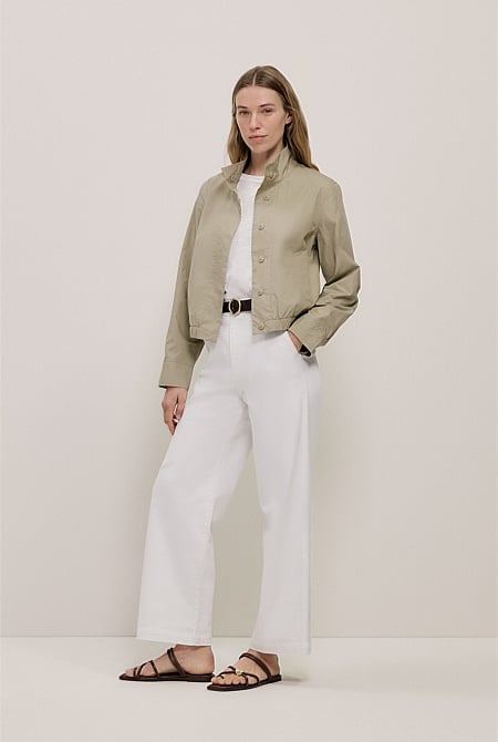 Australian Cotton Blend Denim High Rise Tailored Pant Australian Cotton Blend Denim High Rise Tailored Pant