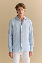 Tailored Fit Delave Linen Long Sleeved Shirt