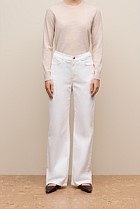 Cotton Blend Wide Leg Jean