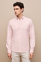 Regular Fit Yarn Dyed Cotton Monogram Oxford Shirt