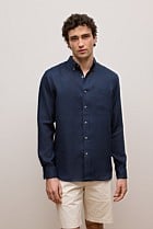 Regular Fit Linen Classic Long Sleeve Shirt