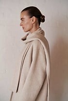 Brushed Wool Silk Scarf Coat