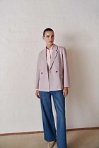 Italian Wool Blend Double Breasted Blazer