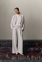Italian Wool Blend Wide Leg Pant