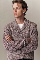 Textured Shawl Collar Knit
