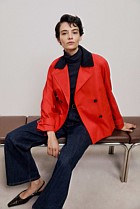 Corduroy Collar Short Trench