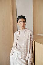 Cotton Cashmere Pointelle Cardigan