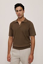Mercerised Diamond Knit Polo