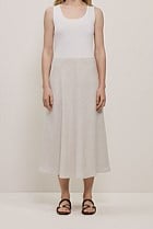 Yarn Dyed Linen Bias Slip Skirt
