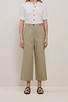 Cropped Wide Leg Chino Pant