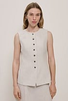 Linen Tailored Vest