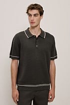 Textured Cotton Tipped Knit Polo