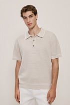 Textured Cotton Tipped Knit Polo