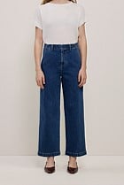 Denim High Rise Tailored Pant
