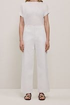 Australian Cotton Blend Denim High Rise Tailored Pant