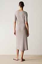 Merino Blend Wrap Knit Dress