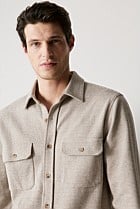 Regular Fit Cotton Wool Blend Puppytooth Overshirt