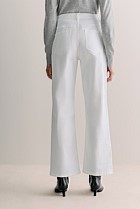 Cotton Blend Wide Leg Jean