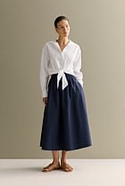 Cotton Poplin Pull On Skirt