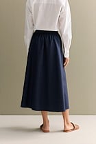 Cotton Poplin Pull On Skirt