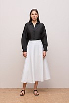 Textured Flare Midi Skirt