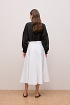 Textured Flare Midi Skirt