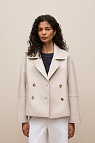 Leather Double Breasted Cropped Jacket