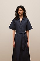 Cotton Poplin Belted Popover Dress
