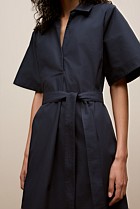 Cotton Poplin Belted Popover Dress