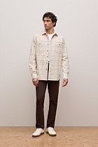 Brushed Cotton Windowpane Overshirt