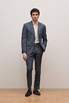 Cotton Wool Blend Straight Leg Trouser