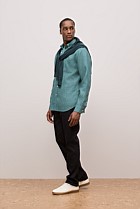 Regular Fit Linen Micro Check Long Sleeve Shirt