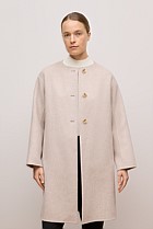 Brushed Wool Silk Scarf Coat