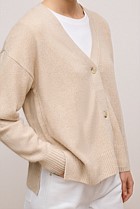 Wool Cashmere Relaxed V Cardigan
