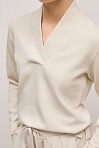 Jacquard Shawl Neck Sweat