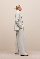 Italian Wool Blend Wide Leg Pant